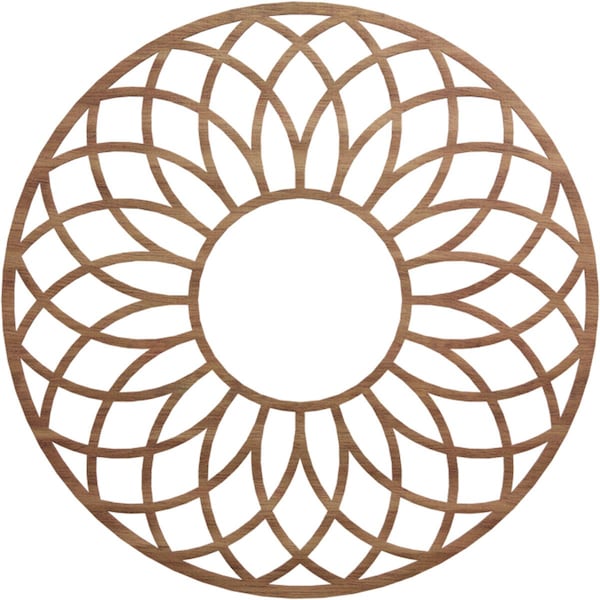 Ekena Millwork Cannes Wood Fretwork Pierced Ceiling Medallion, Walnut, 38"OD x 13"ID x 1/4"T CMWP38X38X0250CNWA - main
